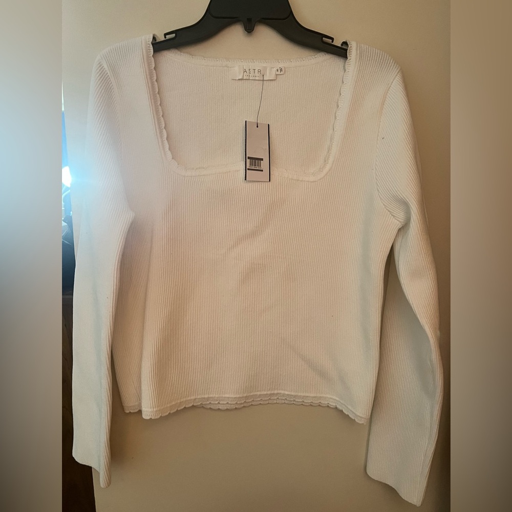 ASTR the Label Scallop Trim Rip Top XL